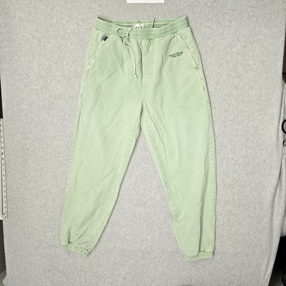 VINTAGE Crazy Shirts Men Pants M Light Green Key‎ Lime Dye Jogger 29" Y2K